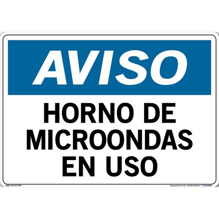 Vestil Vinyl Label Sign, 14-1/2" Height, 20-1/2" Width, Vinyl Label, Rectangle, Spanish SI-N-59-E-LB-011-S
